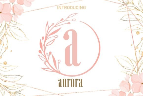 Aurora Leaf Circle Monogram: A Romantic Decorative Font for Campaigns