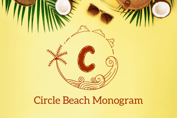 Circle Beach Monogram Font for Summer Marketing Campaigns