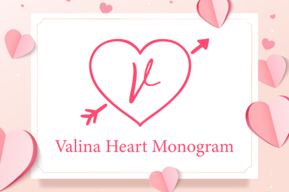 Valina Heart Monogram: A Font Built for Romantic Branding